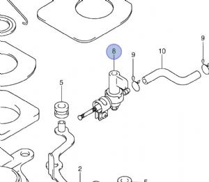 Suzuki Fuel Cock Assembly DF2.5 2.5hp 2012 onward models (click for enlarged image)